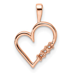 14k Rose Gold Heart Pendant Mounting - 2