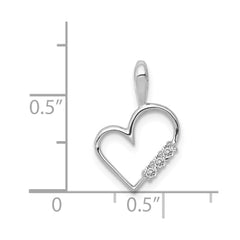 14k White Gold AA 1/20ct. Diamond Heart Pendant