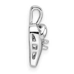 14k White Gold Heart Pendant Mounting