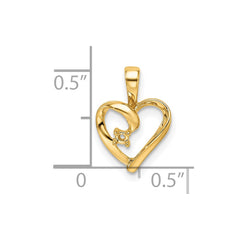 14k Heart Pendant Mounting - 9