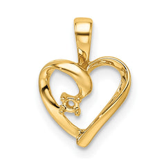 14k Heart Pendant Mounting - 9