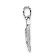 14k White Gold AA .02ct. Diamond Heart Pendant - 2
