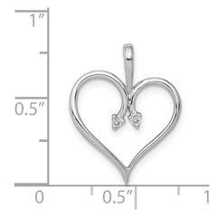 14k White Gold AA .02ct. Diamond Heart Pendant - 2