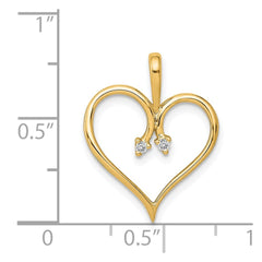 14k AA .02ct. Diamond Heart Pendant - 3