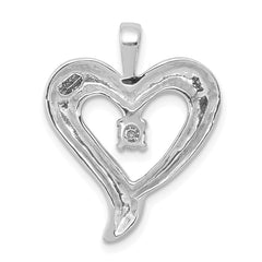 14k White Gold Heart Pendant Mounting - 8
