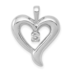 14k White Gold Heart Pendant Mounting - 8