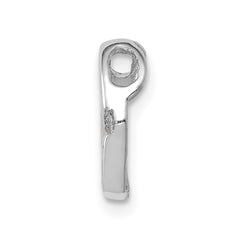 14k White Gold AA Diamond Heart Chain Slide