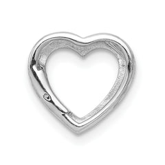 14k White Gold .01ct. Diamond Heart Chain Slide
