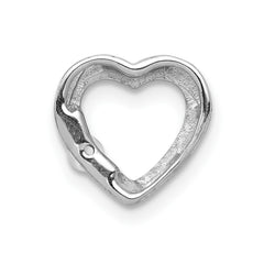 14k White Gold 1/20ct. Diamond Heart Chain Slide - 2
