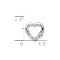14k White Gold 1/20ct. Diamond Heart Chain Slide - 2