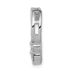 14k White Gold 1/6ct. Diamond Heart Chain Slide - 2