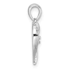 14k White Gold Heart Pendant Mounting - 7