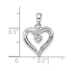 14k White Gold Heart Pendant Mounting - 7