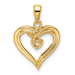 14k Heart Pendant Mounting - 10