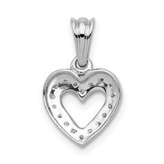 14k White Gold 1/10ct. Diamond Heart Pendant - 2