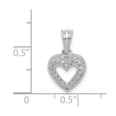 14k White Gold 1/10ct. Diamond Heart Pendant - 2