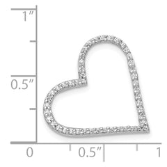 14k White Gold 1/6ct. Diamond Heart Chain Slide - 4