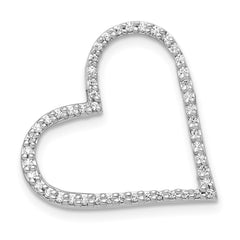 14k White Gold 1/6ct. Diamond Heart Chain Slide - 4