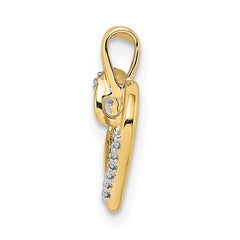 14k Diamond Heart Pendant - 3