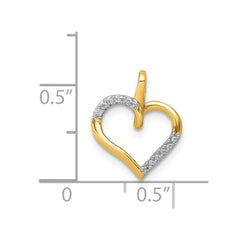 14k Diamond Heart Pendant - 3