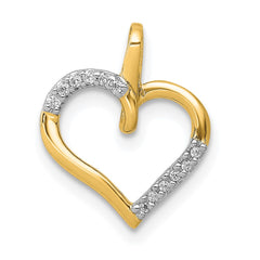 14k Diamond Heart Pendant - 3