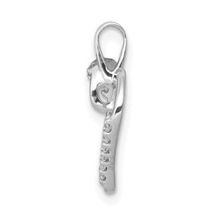 14k White Gold 1/15ct. Diamond Heart Pendant - 3