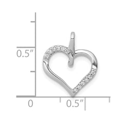 14k White Gold 1/15ct. Diamond Heart Pendant - 3