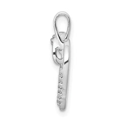 14k White Gold 1/10ct. Diamond Heart Pendant - 4