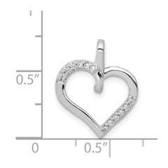 14k White Gold 1/10ct. Diamond Heart Pendant - 4