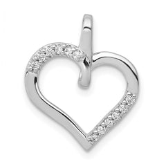 14k White Gold 1/10ct. Diamond Heart Pendant - 4