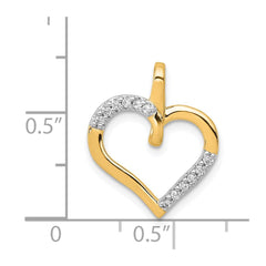 14k 1/10ct. Diamond Heart Pendant - 2