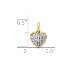 14k 1/10ct. Diamond Heart Pendant - 3