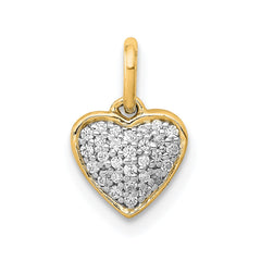 14k 1/10ct. Diamond Heart Pendant - 3