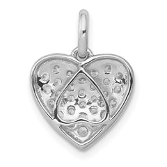 14k White Gold 1/2ct. Diamond Heart Pendant - 2