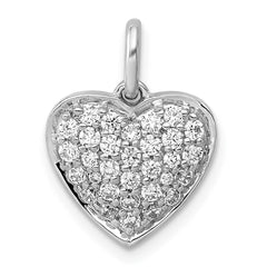 14k White Gold 1/2ct. Diamond Heart Pendant - 2