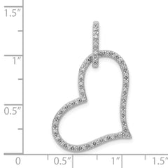14k White Gold 1/6ct. Diamond Heart Pendant - 2