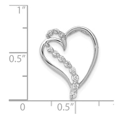 14k White Gold 1/6ct. Diamond Heart Chain Slide - 3