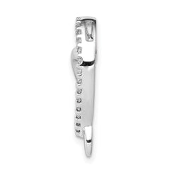 14k White Gold 1/10ct. Diamond Heart Chain Slide - 2