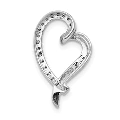 14k White Gold 1/10ct. Diamond Heart Chain Slide - 2