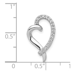 14k White Gold 1/10ct. Diamond Heart Chain Slide - 2