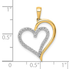 14k 1/10ct. Diamond Heart Pendant - 4