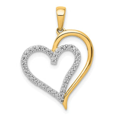 14k 1/10ct. Diamond Heart Pendant - 4