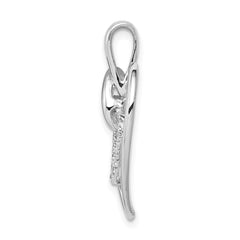14k White Gold 1/10ct. Diamond Double Heart Pendant - 2