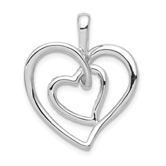 14k White Gold 1/10ct. Diamond Double Heart Pendant - 2