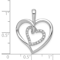 14k White Gold 1/10ct. Diamond Double Heart Pendant - 2