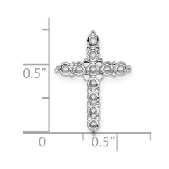14k White Gold Diamond Cross Chain Slide Mounting - 2