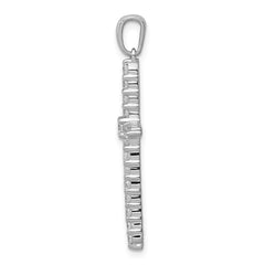 14k White Gold Polished 1/2ct. Diamond Cross Pendant