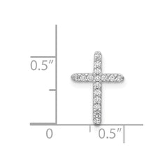 14k White Gold Diamond Cross Pendant - 3