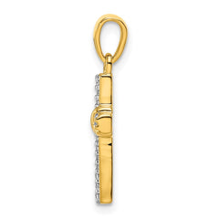 14k 1/6ct. Diamond Latin Cross Pendant