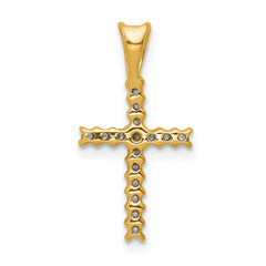 14k 1/6ct. Diamond Latin Cross Pendant - 2